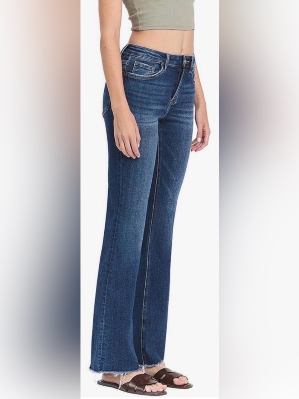 Lovervet by Vervet Jubilant High-Rise Mini Boot Cut Jeans Dark Blue size 26